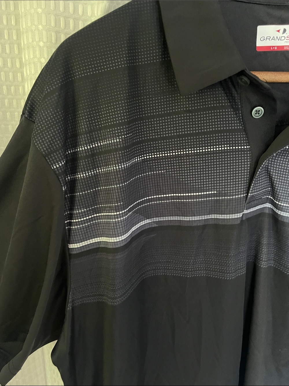 Grand Slam Performance Golf Polo Shirt L NWT Black UPF 50 Stretch Moisture Wick - Picture 4 of 9